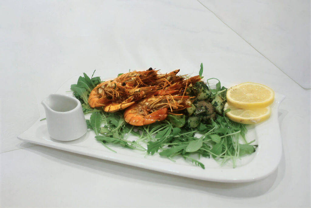 sea-food served on a plate