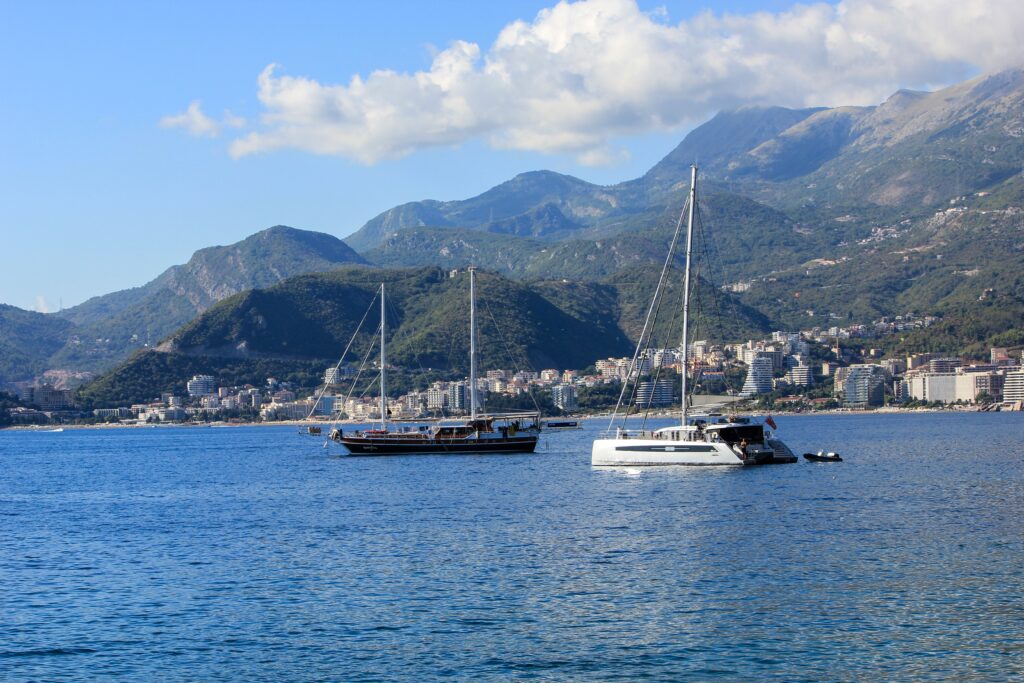 boats floating on a sea