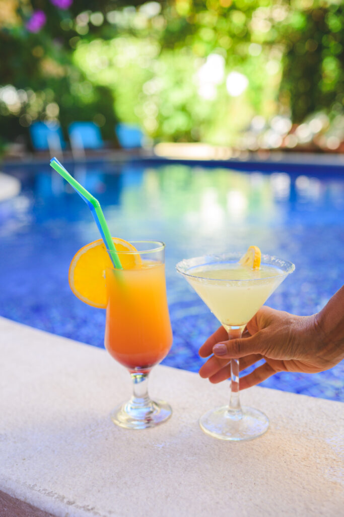 cocktails served by the pool