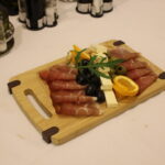 food served on a wooden plate